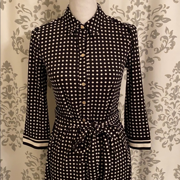 Talbots polka dot dress w/ tie belt - Picture 2 of 5